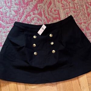 Maeve Black Mini Skirt with Gold Accents